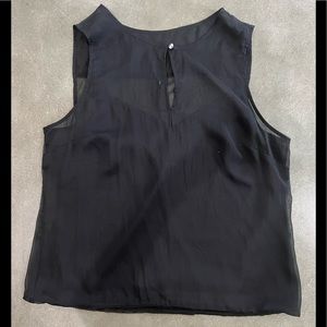 White House Black Market Black Top with Overlay